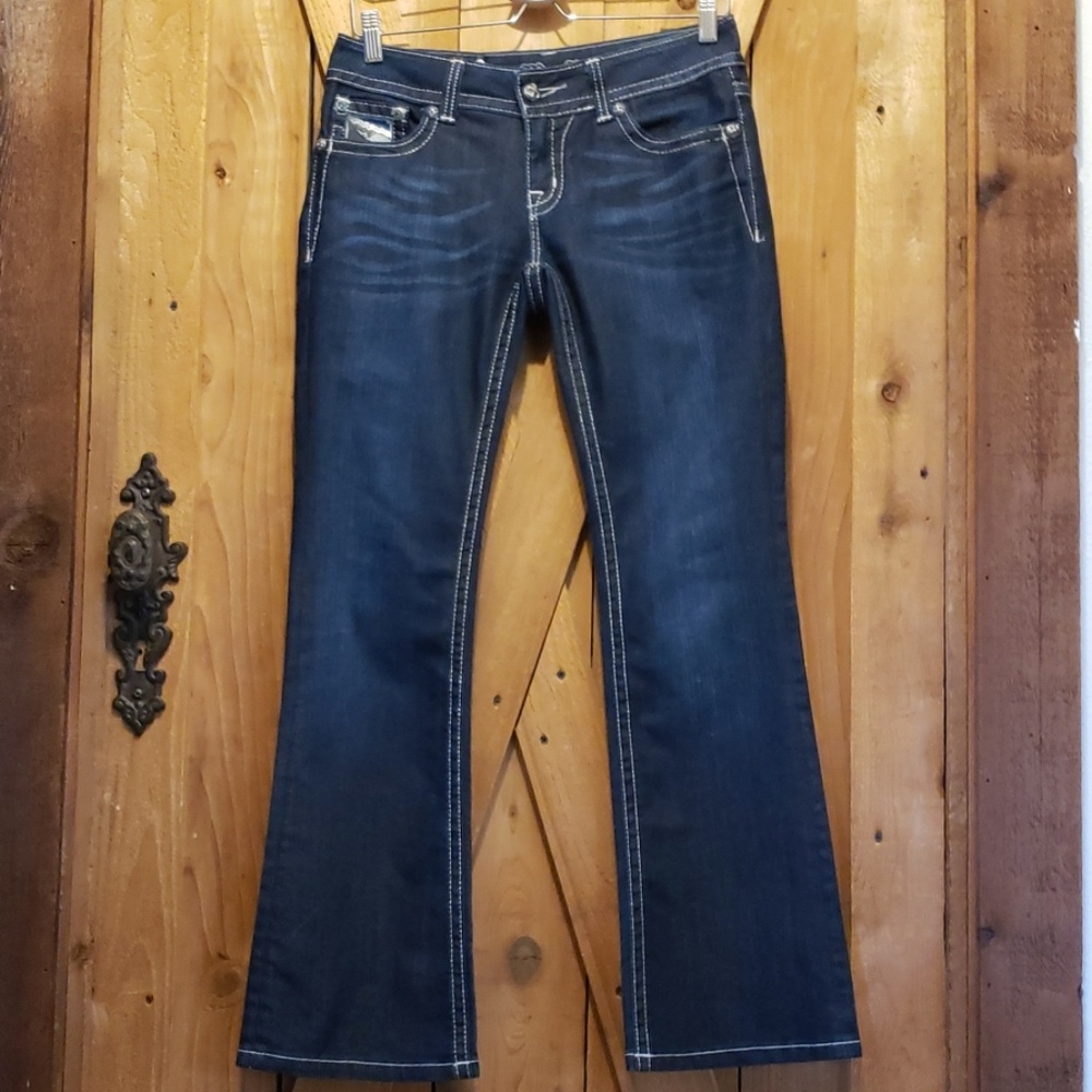Miss Me Boot Cut With Embellished Pockets, Size 28